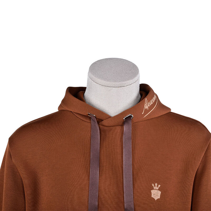 هودی مردانه با کیفیت بالا، سویشرت نخی ارگانیک، قهوه‌ای، بافتنی 400 گرمی، هودی وینتج