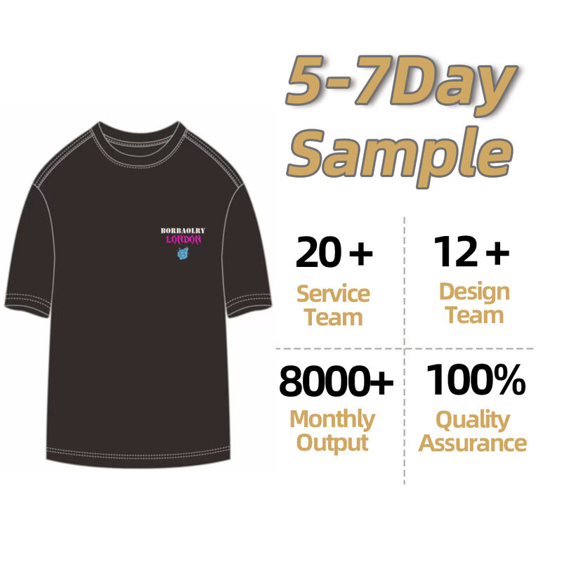 قیمت رقابتی لوگو سفارشی وزن سنگین بیش از حد 100٪ پنبه سیاه تی شرت گردن مردانه