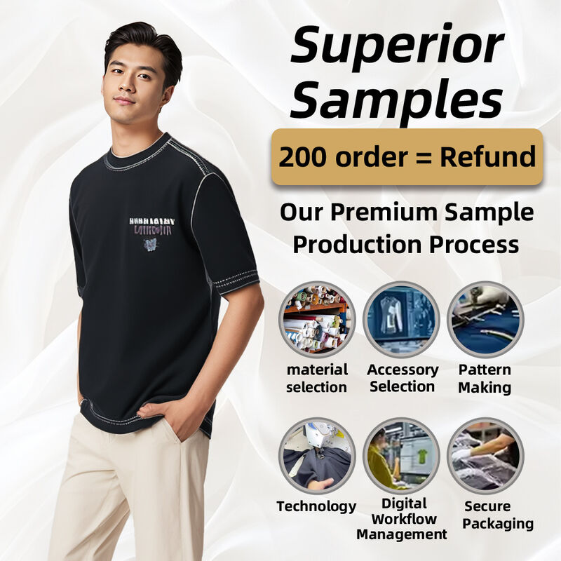 قیمت رقابتی لوگو سفارشی وزن سنگین بیش از حد 100٪ پنبه سیاه تی شرت گردن مردانه