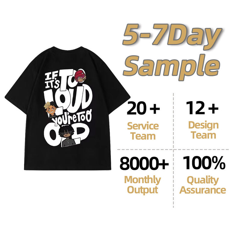 تی‌شرت‌های مردانه نخی ۱۰۰٪ اورسایز با شستشوی اسیدی، یقه کلاسیک، آستین کوتاه و بلند، طرح محو شده در آفتاب با لوگوی سفارشی