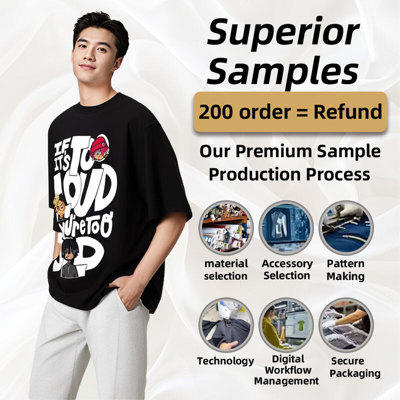 تی‌شرت‌های مردانه نخی ۱۰۰٪ اورسایز با شستشوی اسیدی، یقه کلاسیک، آستین کوتاه و بلند، طرح محو شده در آفتاب با لوگوی سفارشی