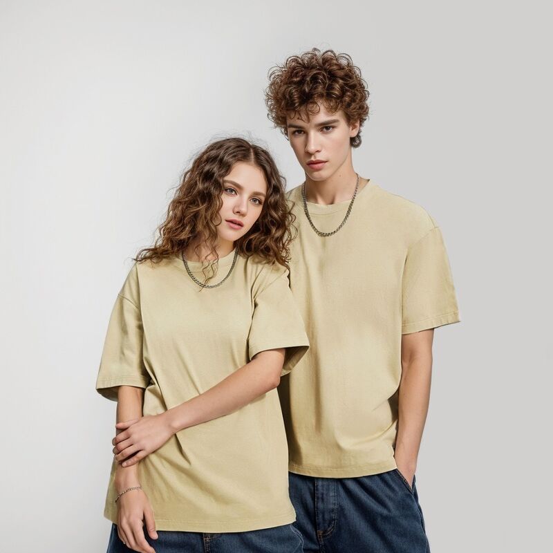 تی‌شرت مردانه سفارشی بدون طرح، تی‌شرت یقه گرد سنگین با کیفیت بالا برای مردان