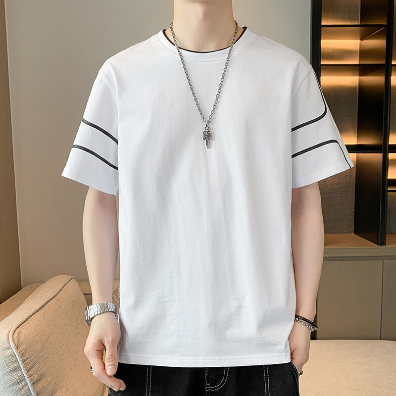 لوگو سفارشی Oem بروکاری طراحی چاپی برای مردان تی شرت کوتاه آستین با بالا باز تابستان نیم آستین تی شرت