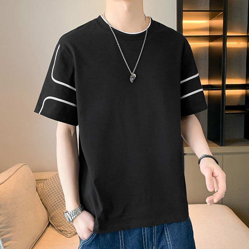 لوگو سفارشی Oem بروکاری طراحی چاپی برای مردان تی شرت کوتاه آستین با بالا باز تابستان نیم آستین تی شرت