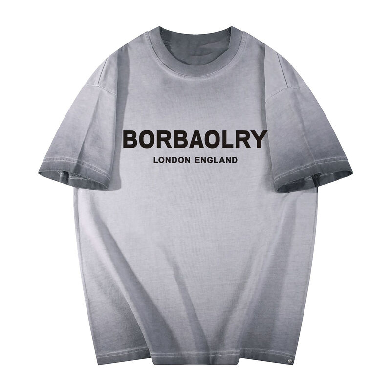 تی‌شرت مردانه سفارشی داغ، شستشو برای سبک قدیمی، پیراهن سایز بزرگ، چاپ لوگوی سفارشی، تی‌شرت آستین کوتاه مد روز و معمولی