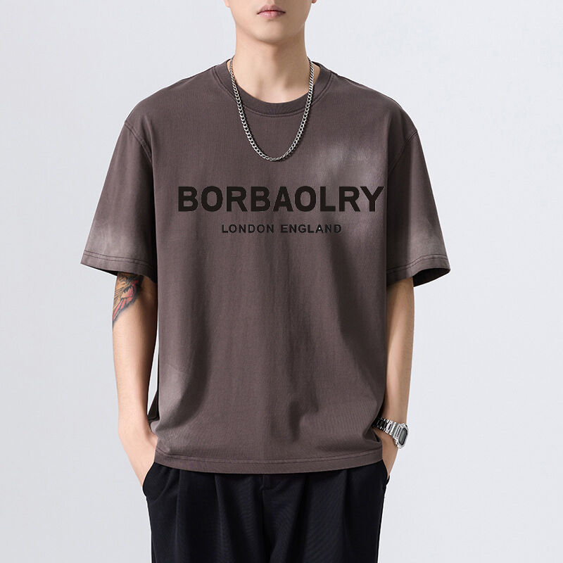 عمده فروشی تی شرت یونیسکس پنبه ای ۲۸۰ گیگابایت وینتج اسید واش سفارشی Dtg چاپ لباس خیابانی سنگین برای مردان تی شرت