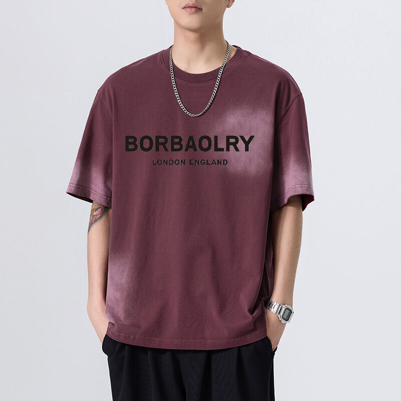 عمده فروشی تی شرت یونیسکس پنبه ای ۲۸۰ گیگابایت وینتج اسید واش سفارشی Dtg چاپ لباس خیابانی سنگین برای مردان تی شرت