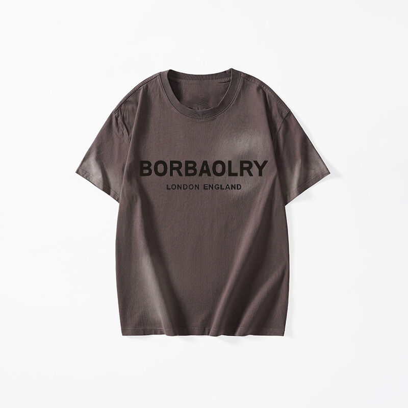 عمده فروشی تی شرت یونیسکس پنبه ای ۲۸۰ گیگابایت وینتج اسید واش سفارشی Dtg چاپ لباس خیابانی سنگین برای مردان تی شرت