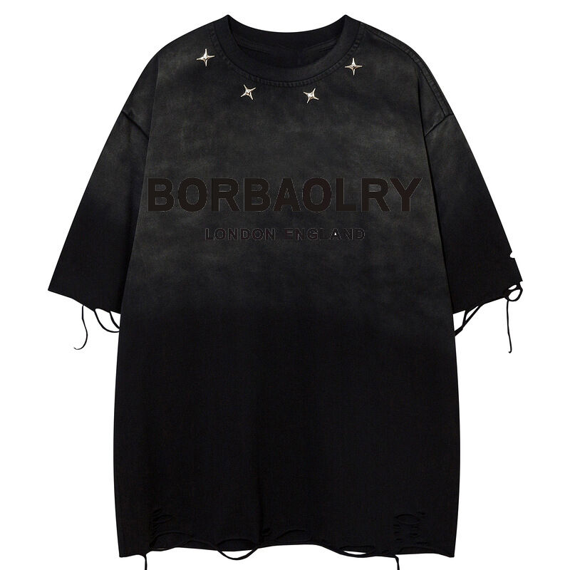 تی‌شرت مردانه آستین کوتاه ورزشی طرح ساده سایز بزرگ وینتج خیابانی طرح قدیمی با تزئین دکمه