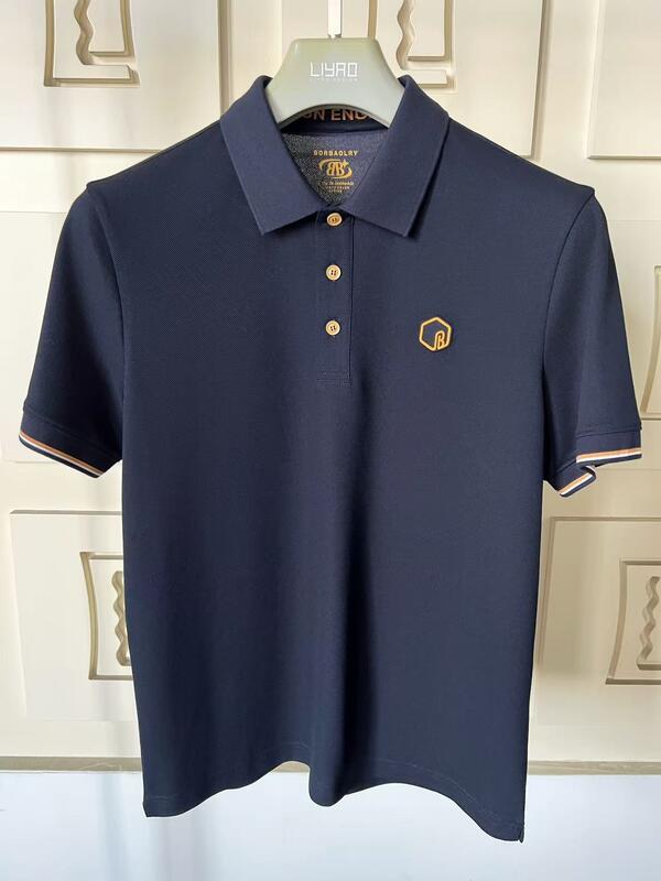 پیراهن های پولو مردانه برتر کلاسیکی طوق رنگارنگ طیف ظریف جزئیات بافت سیلیکون لوگو با کیفیت بالا تی شرت پولو مردانه
