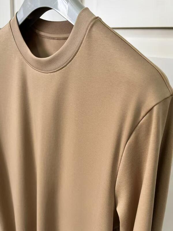 لباس های مردانه رنگ جامد پنبه ای گردن کوتاه آستین پنبه ای تی شرت کارخانه ODM تی شرت کوتاه آستین مردانه