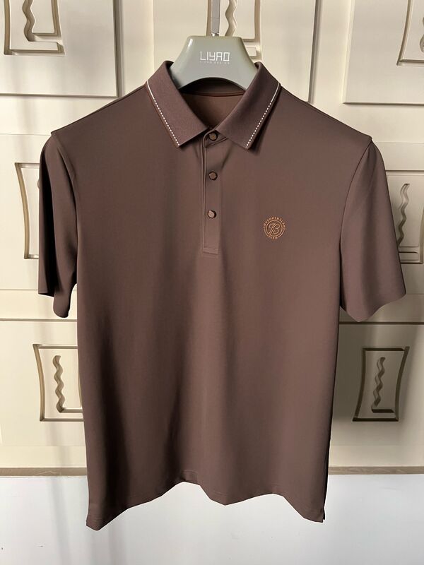 تی شرت مردانه لوکس ♪ ♪ طراحی مینیمالیستی با گردنبند کنتراست، کار با کیفیت بالا تی شرت مردانه حرفه ای کارخانه تی شرت