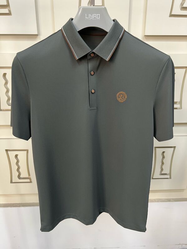 تی شرت مردانه لوکس ♪ ♪ طراحی مینیمالیستی با گردنبند کنتراست، کار با کیفیت بالا تی شرت مردانه حرفه ای کارخانه تی شرت