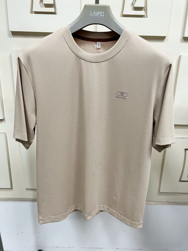 چاپ مینیمالیستی تی شرت کوتاه آستین برای مردان، رنگ جامد پایه تی شرت مرد