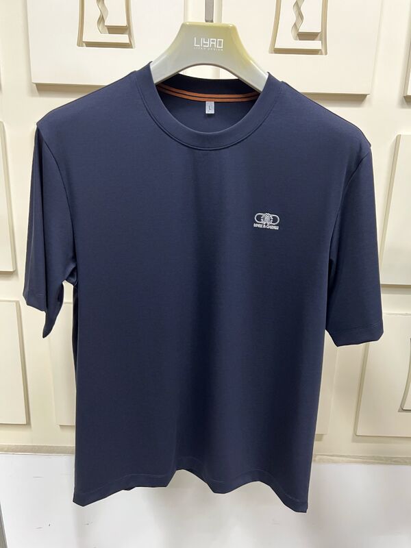 چاپ مینیمالیستی تی شرت کوتاه آستین برای مردان، رنگ جامد پایه تی شرت مرد