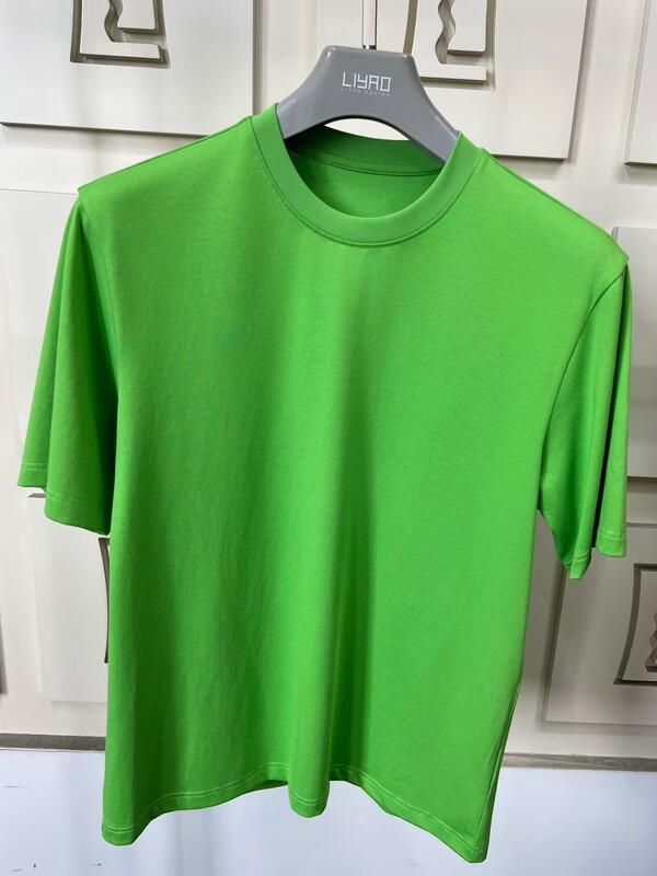 بهترین فروشنده EU اندازه 180gsm 100٪ پنبه آرام سازگار با محیط زیست نفس قابل OEM لوگو سفارشی جام جامد ژرسی تی شرت کوتاه آستین برای مردان