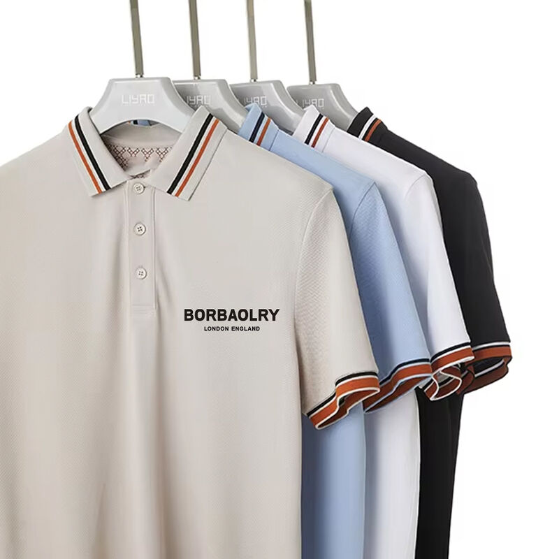 تی شرت پولوشرت راه راه آستین کوتاه با قابلیت خشک شدن سریع و طرح دلخواه، آخرین طرح چاپی مردانه