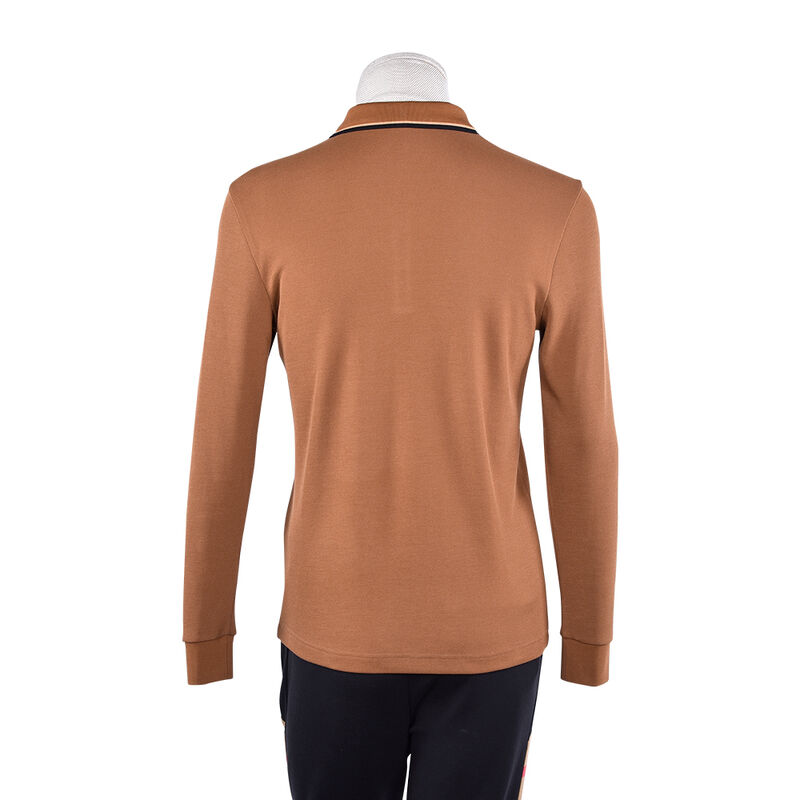 فروش داغ طراحی ضد شوره رنگ ساده لباس های پولو آستین بلند جدید طرح طوق کنتراست لوگو سفارشی