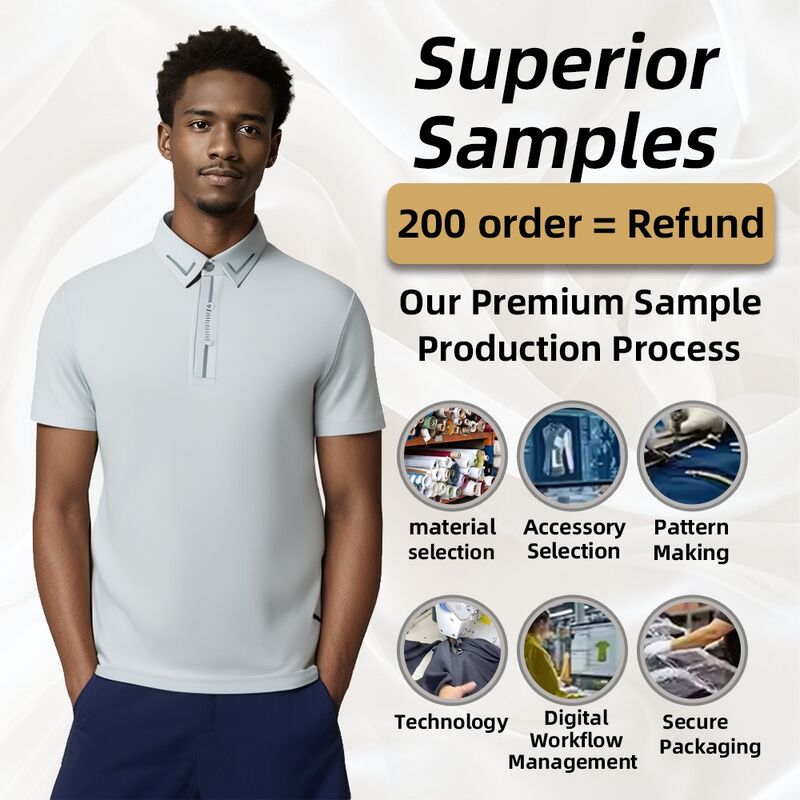 طراحی لوگوی سفارشی، تی شرت پولوشرت سفید و مشکی با کیفیت بالا، بدون درز و خشک شونده سریع برای مردان