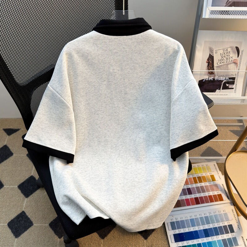 کیفیت بالا عمده فروشی لباس مردانه بیش از اندازه تیشرت زیپ تولید کننده تیشرت خالی کوتاه آستین برای مردان